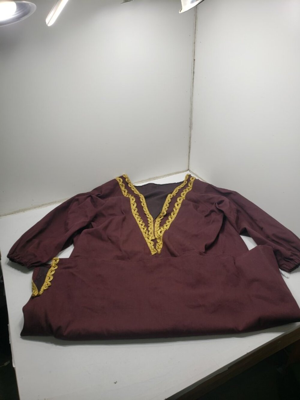 Vintage Burgundy Gold Trim Choir Robe Choral Church Gown Plus Size 4x+